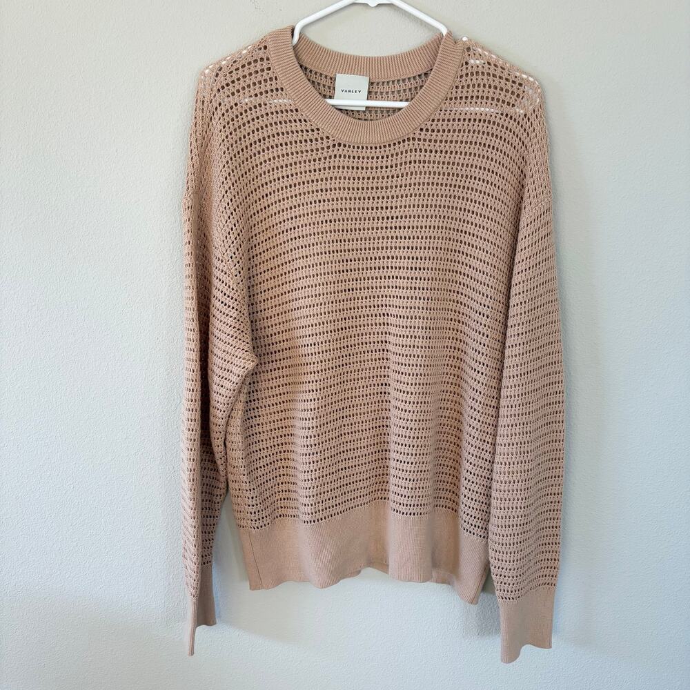 VARLEY Kershaw Crewneck Sweater Tan 100% Cotton (M)
